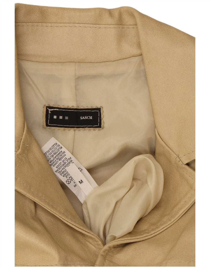 Sasch Herre Læderjakke UK 38 Medium Beige Læder