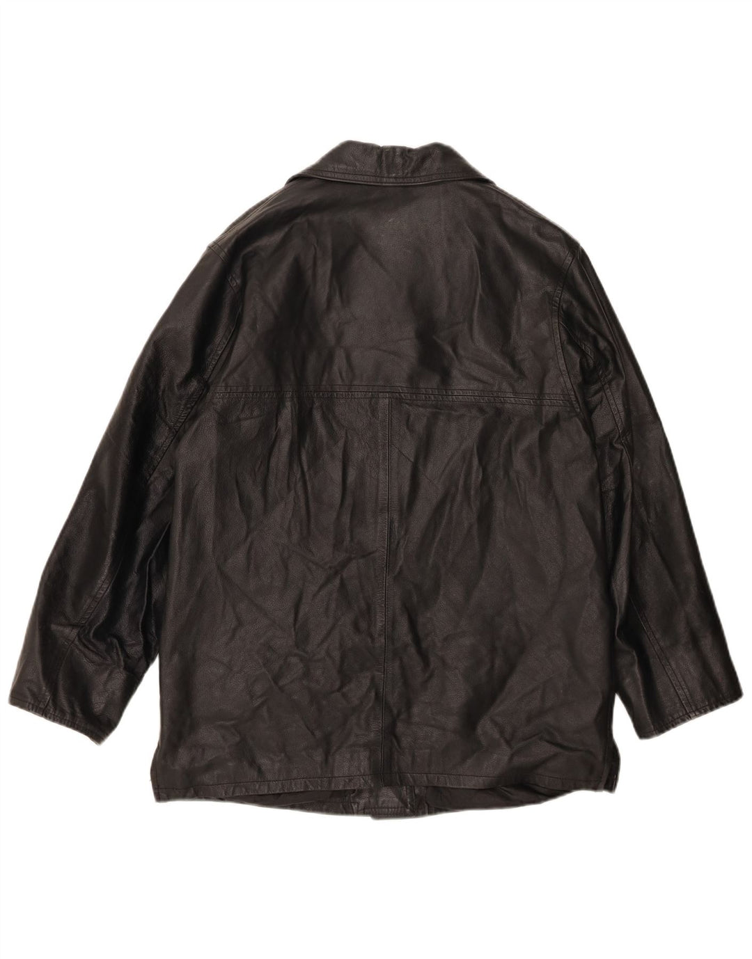 VINTAGE Womens Leather Jacket IT 44 Medium Black Leather