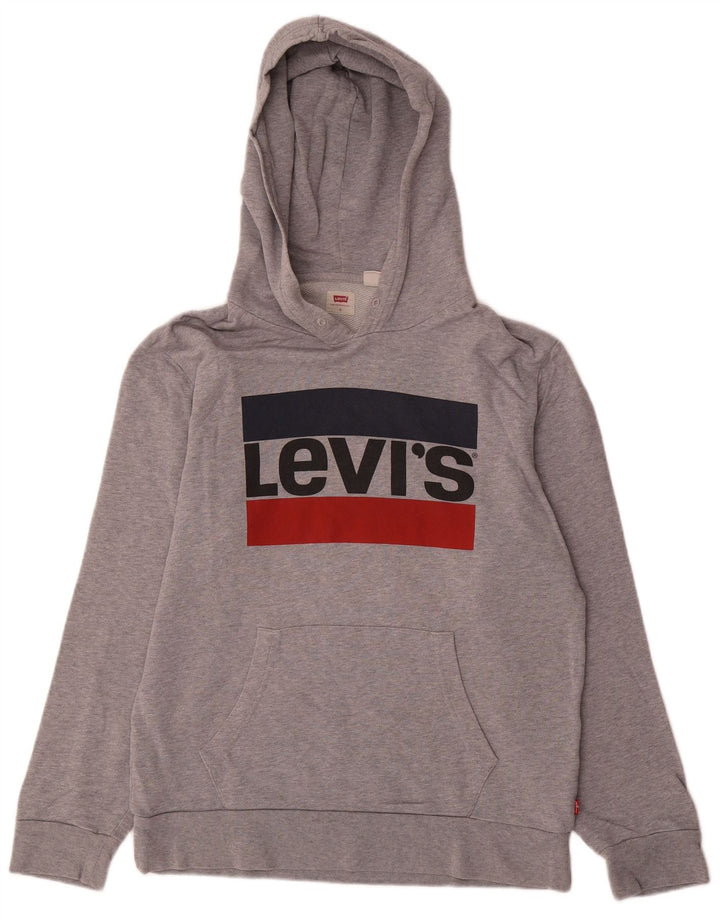 Levi's Grafisk hættetrøje til mænd, lille grå flækket bomuld