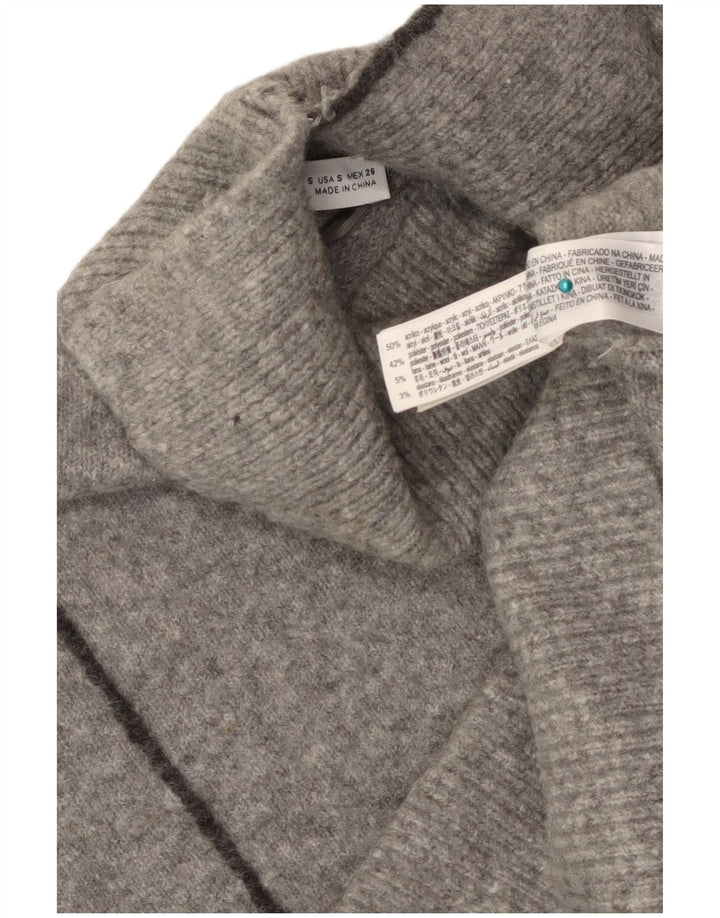 Zara Dame Oversized Roll Neck Jumper Sweater UK 10 Small Grå Akryl