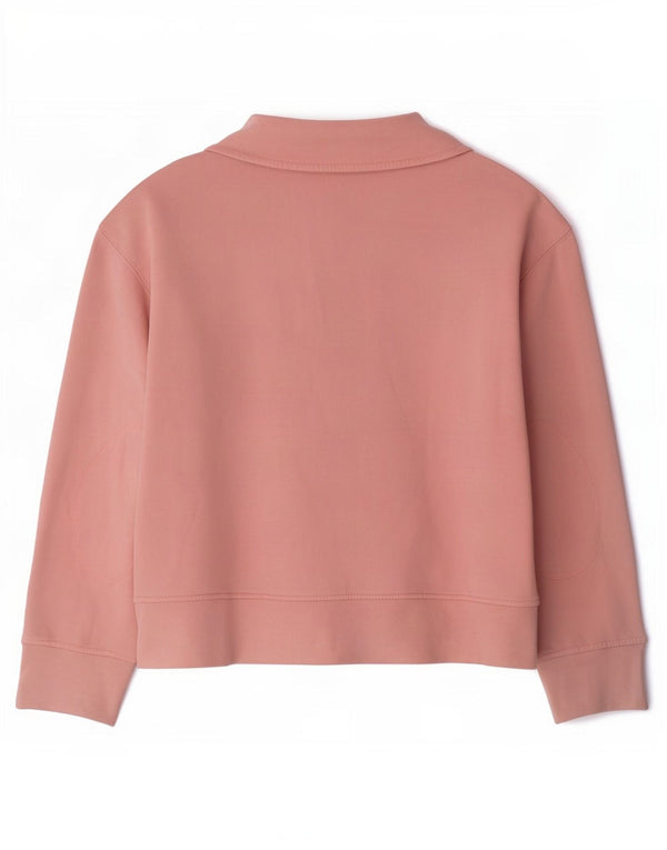 Zara Womens Oversized Polo Neck Sweatshirt Jumper UK 16 Large Pink