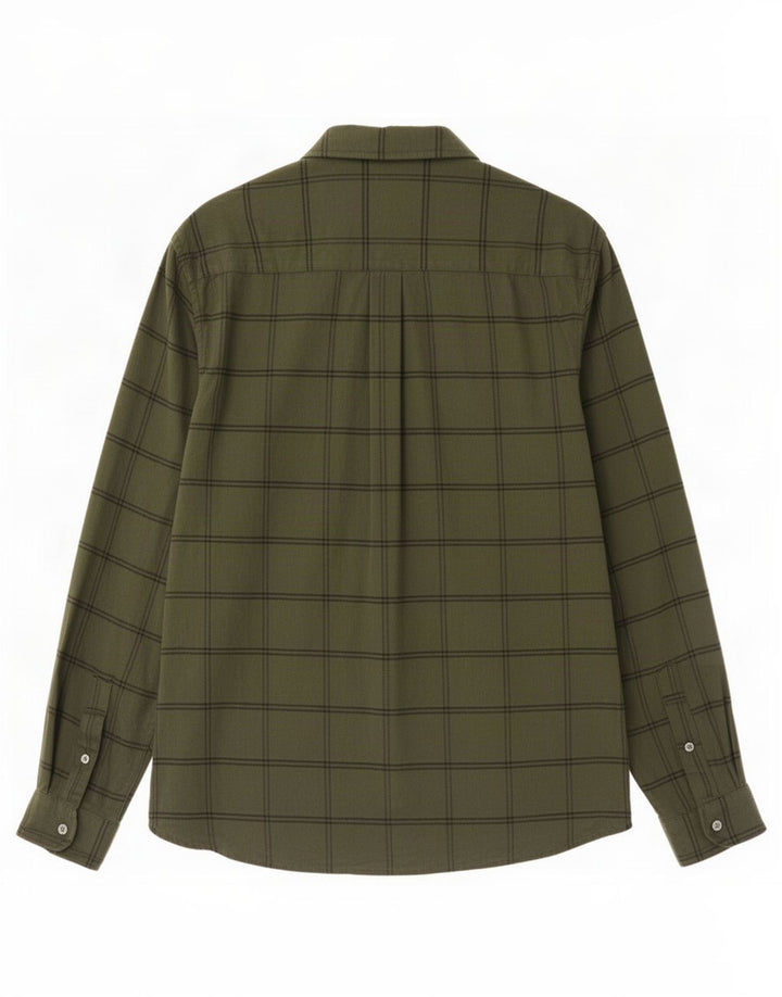Lyle & Scott Herre Flanelskjorte Medium Khaki Plaid Bomuld