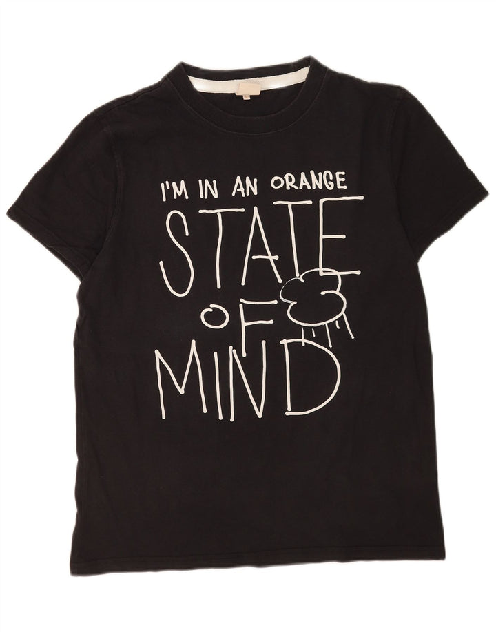 Hugo Boss Herre grafisk T-shirt Top Stor sort bomuld