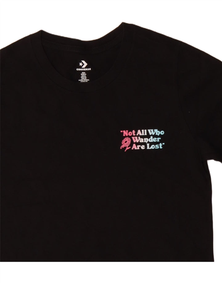 Converse Graphic T-Shirt Top UK 10 Small Black Bomuld