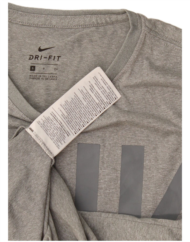 Nike Herre Dri Fit grafisk T-shirt top lille grå polyester