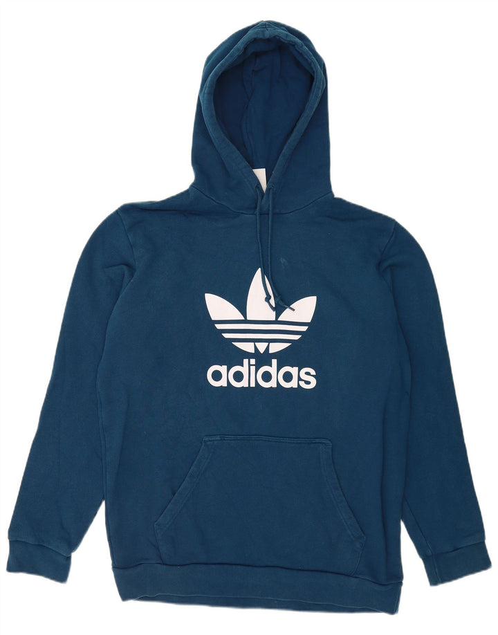Adidas Grafisk hættetrøje til mænd, stor blå bomuld