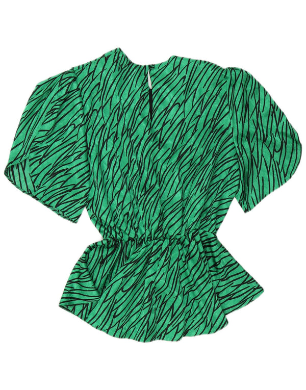 C&A Dame bluse Top EU 46 XL Grøn Stribet