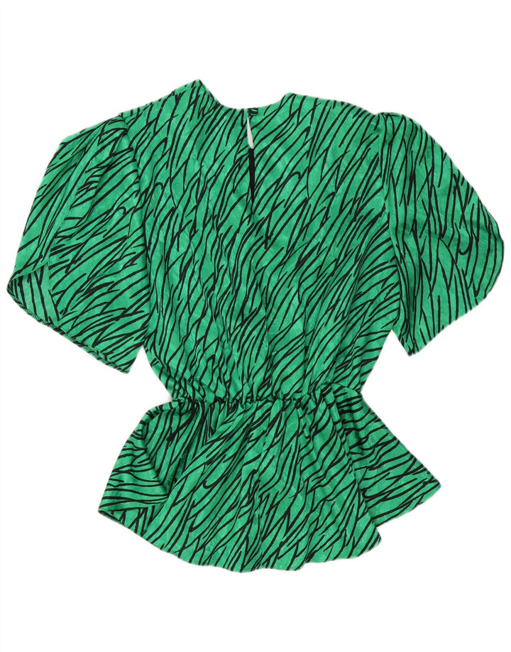 C&A Dame bluse Top EU 46 XL Grøn Stribet