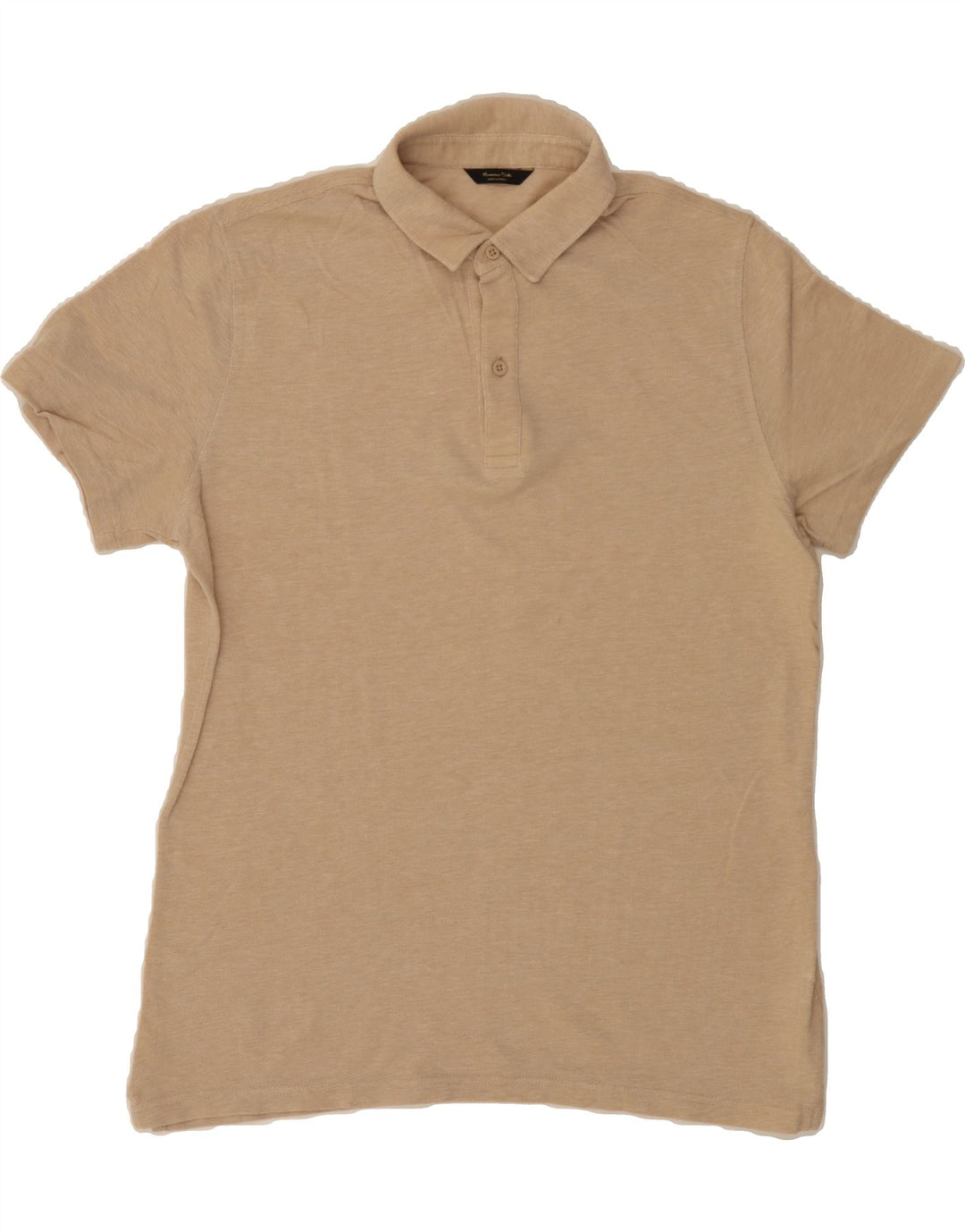 MASSIMO DUTTI Mens Polo Shirt Medium Beige Vintage Massimo Dutti and Second-Hand Massimo Dutti from Messina Hembry 