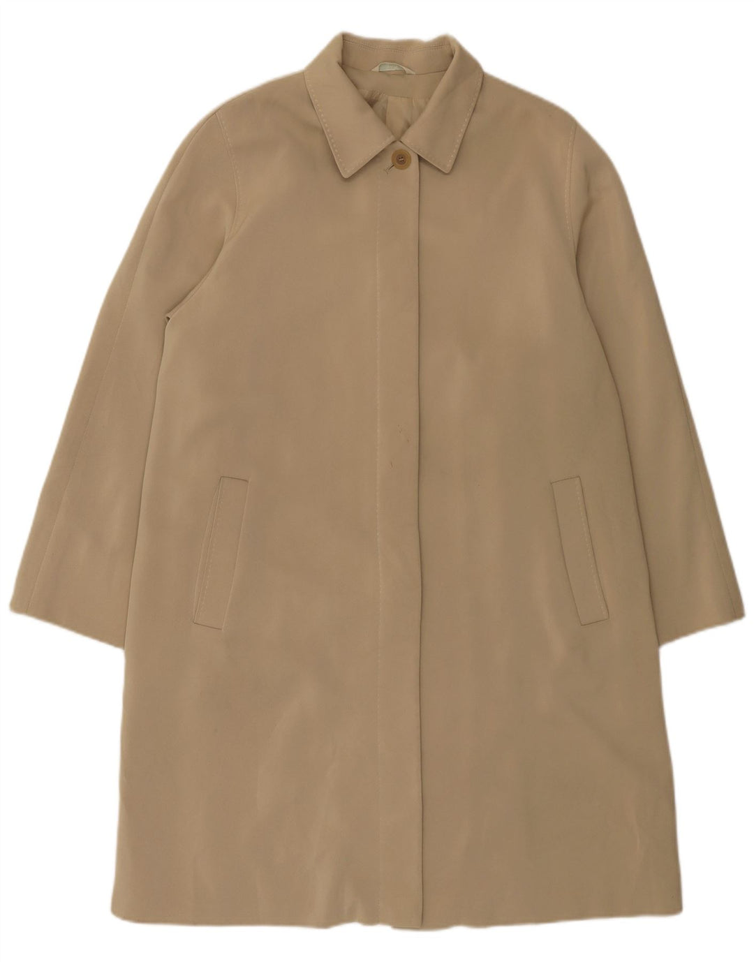 Marks & Spencer Dame Standard Fit Overfrakke UK 18 XL Beige Polyester