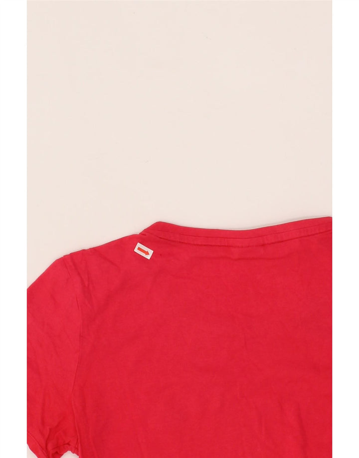 ADIDAS Womens T-Shirt Top UK 14 Medium Red Cotton Vintage Adidas and Second-Hand Adidas from Messina Hembry 