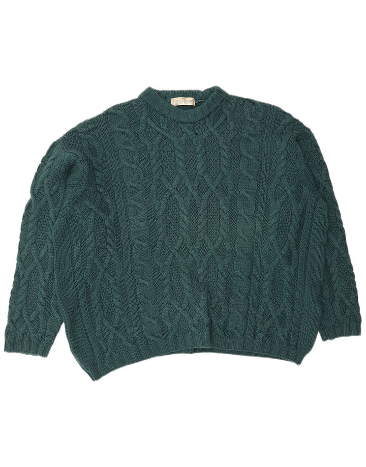 Marks & Spencer Herre sweater med rund hals XL Grøn Ny uld
