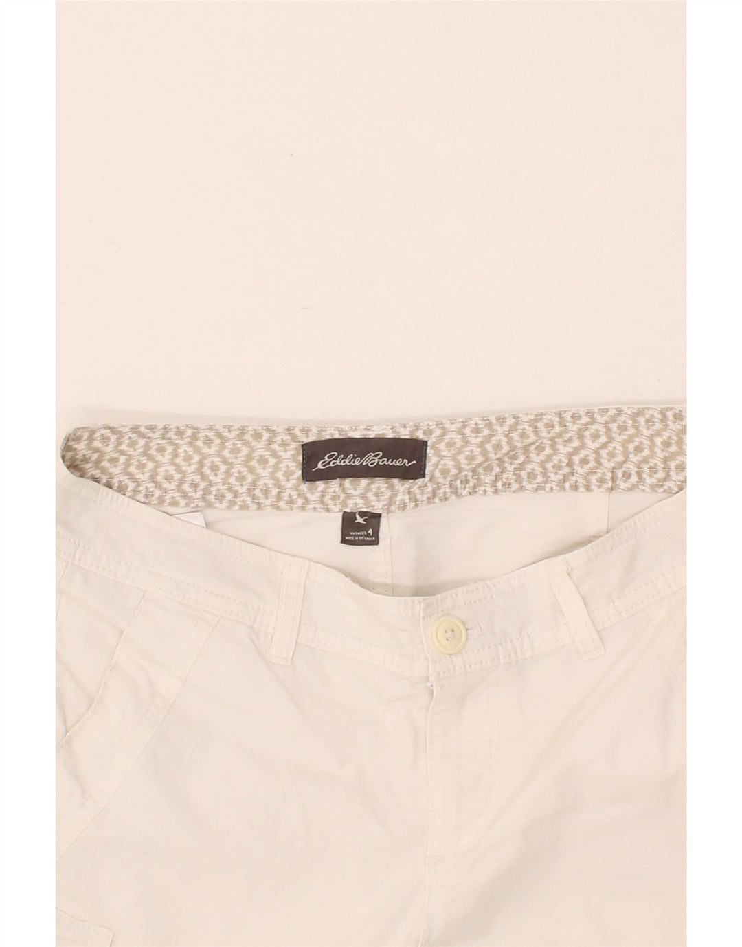 EDDIE BAUER Womens Cargo Shorts US 4 Small W30  White Cotton Vintage Eddie Bauer and Second-Hand Eddie Bauer from Messina Hembry 