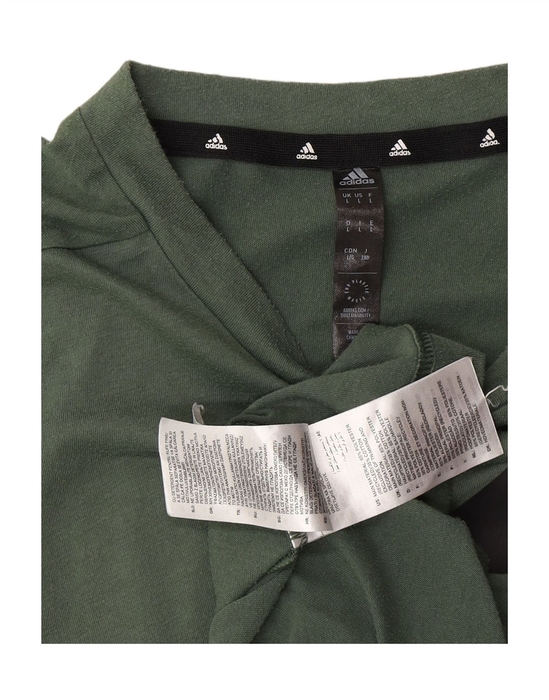 ADIDAS Mens Graphic T-Shirt Top Large Green Polyester