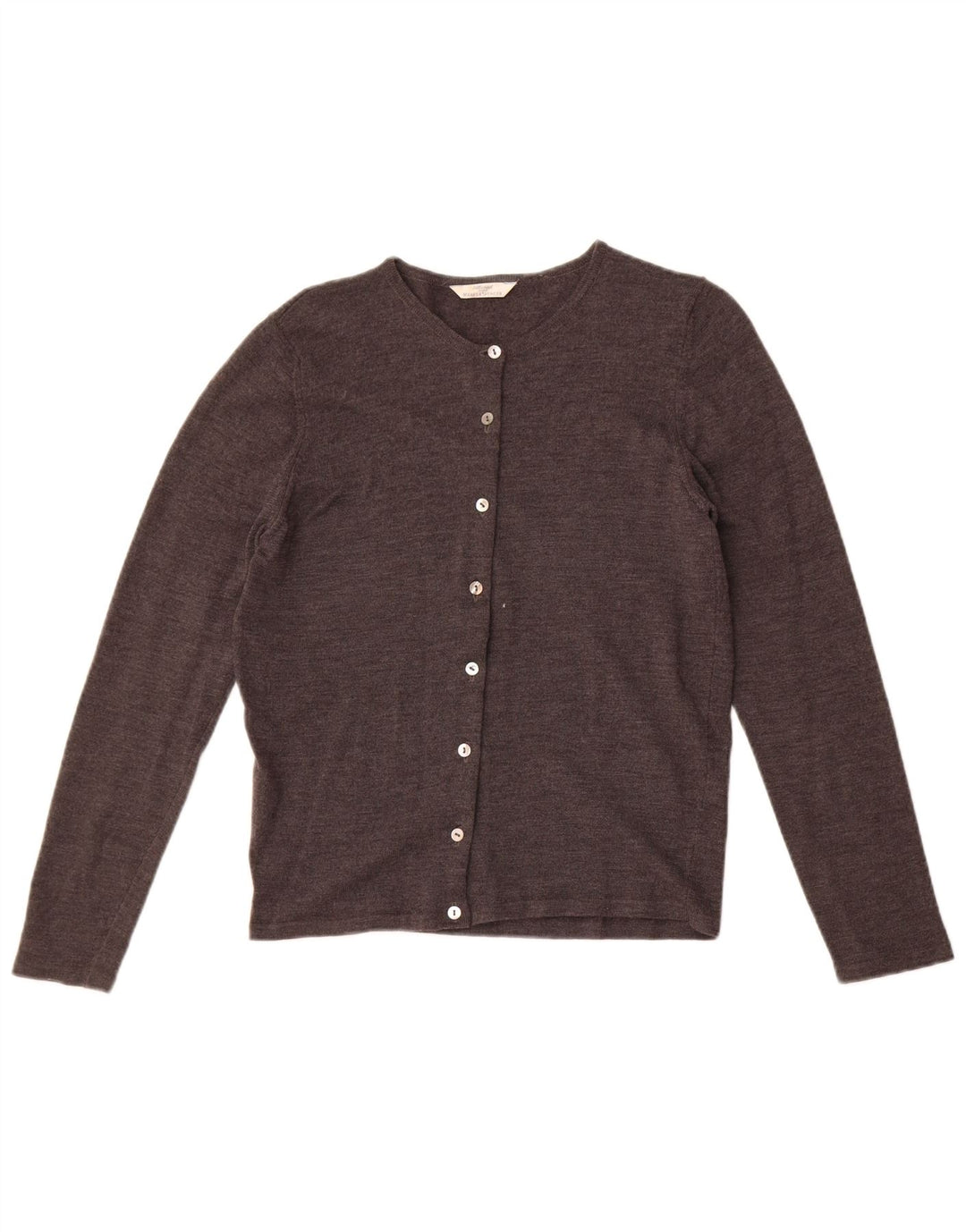 Marks & Spencer Dame Cardigan Sweater UK 10 Small Grey New Wool