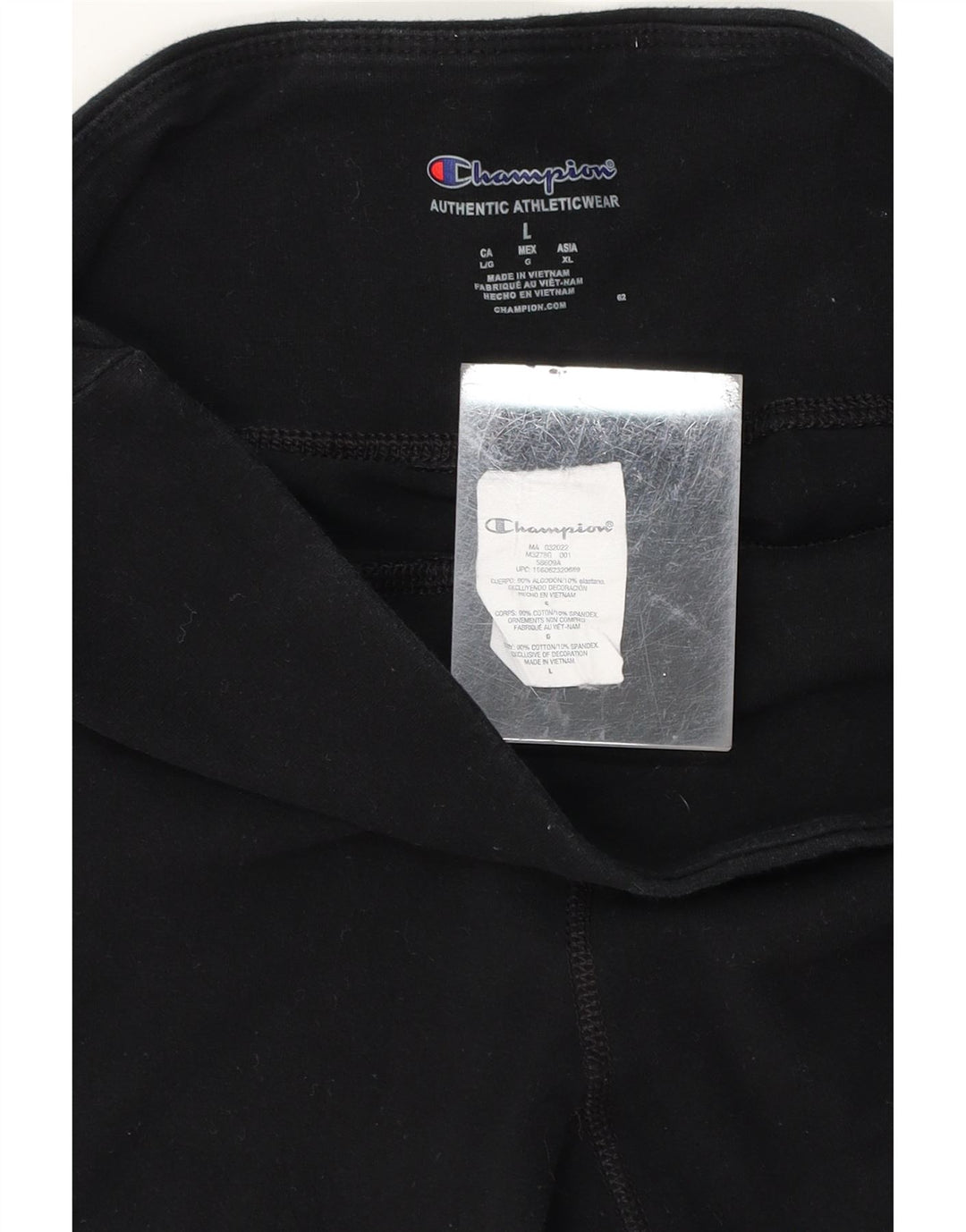 CHAMPION Womens Graphic Leggings UK 16 Large  Black Cotton Vintage Champion and Second-Hand Champion from Messina Hembry 