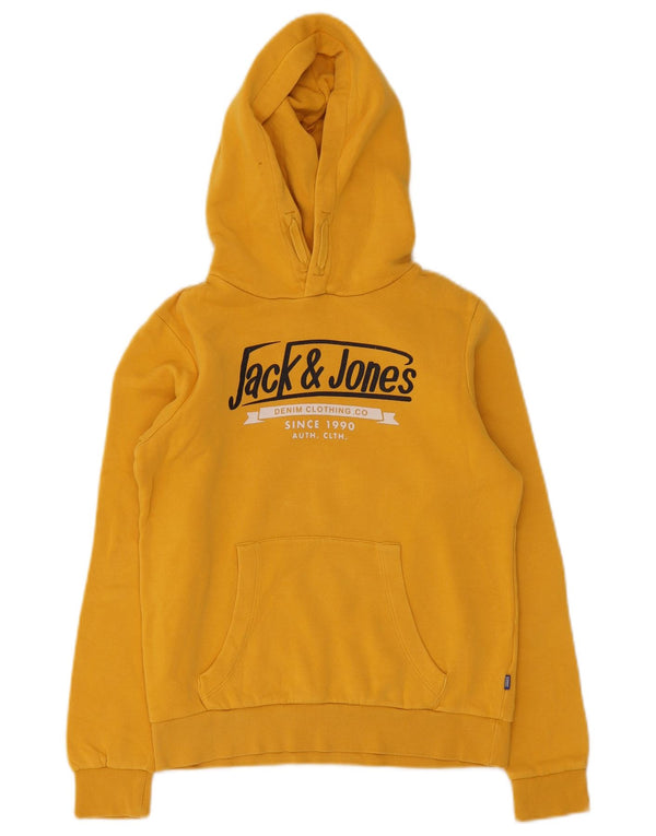 Jack & Jones Grafisk hættetrøje til drenge 11-12 år Gul bomuld