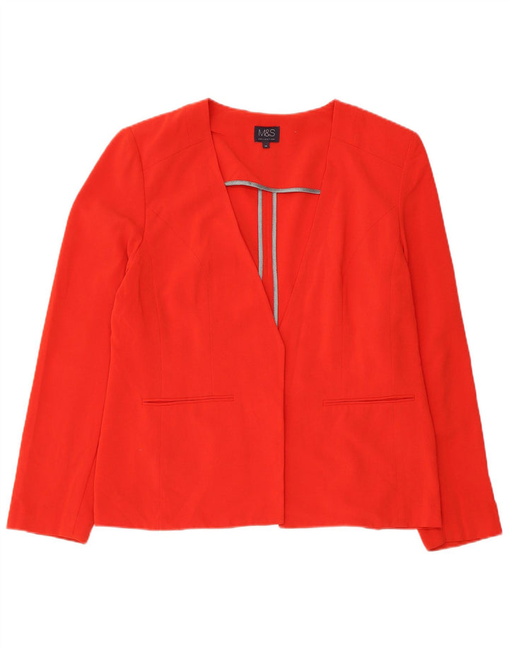 Marks & Spencer Dame Blazer Jacket UK 16 Large Rød Polyester