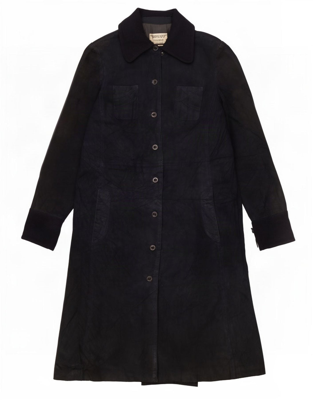Vintage ruskindsfrakke til kvinder UK 10 Small Navy Blue