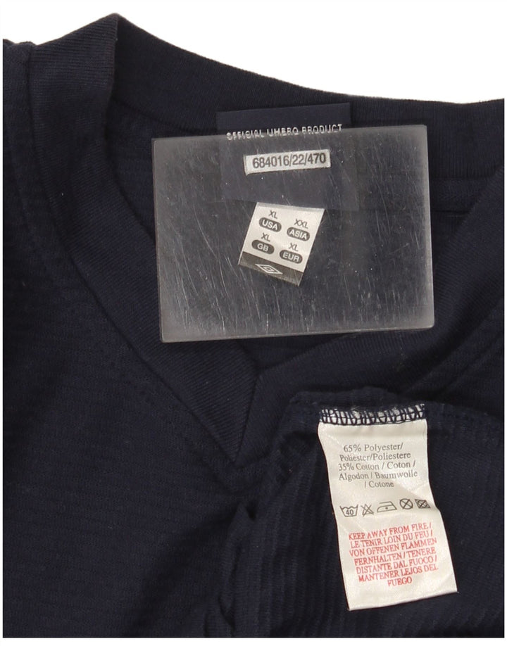 Umbro Herre T-Shirt Top XL Marineblå Polyester