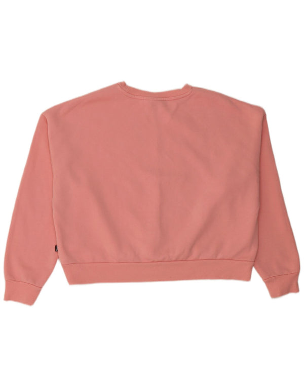 Puma Womens Crop Oversized Sweatshirt Jumper UK 16 Large Pink Bomuld