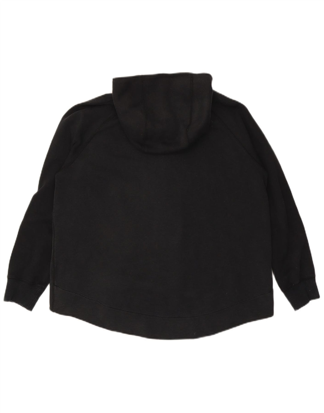 NIKE hættetrøje med lynlås til kvinder UK 16 Stor sort bomuld