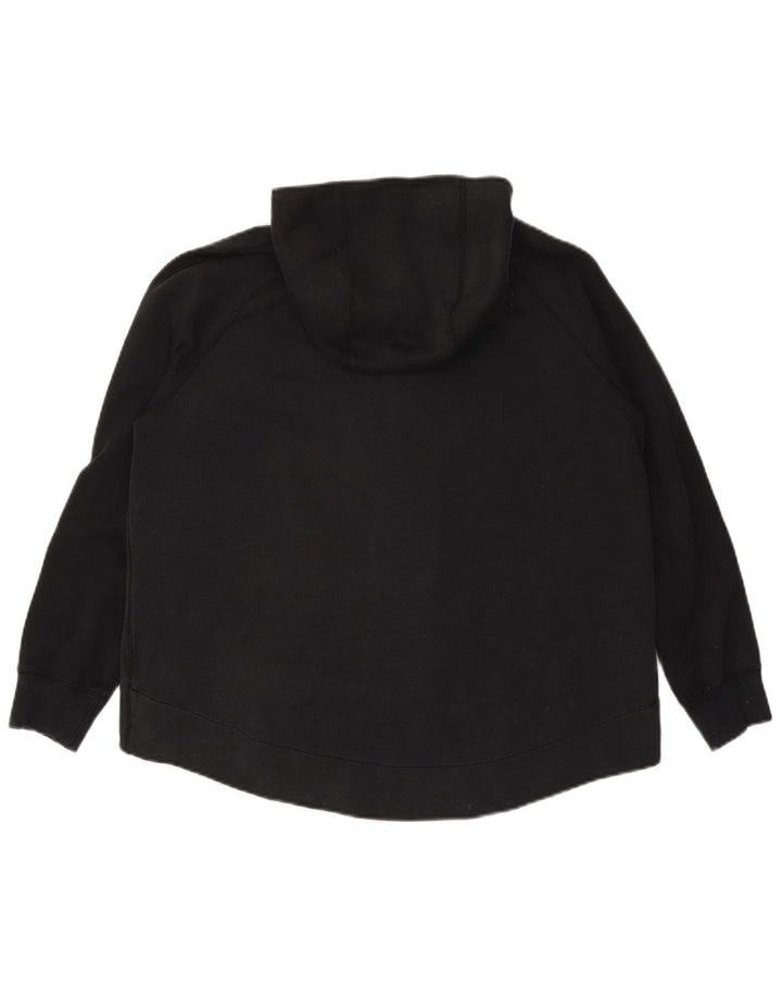 NIKE hættetrøje med lynlås til kvinder UK 16 Stor sort bomuld