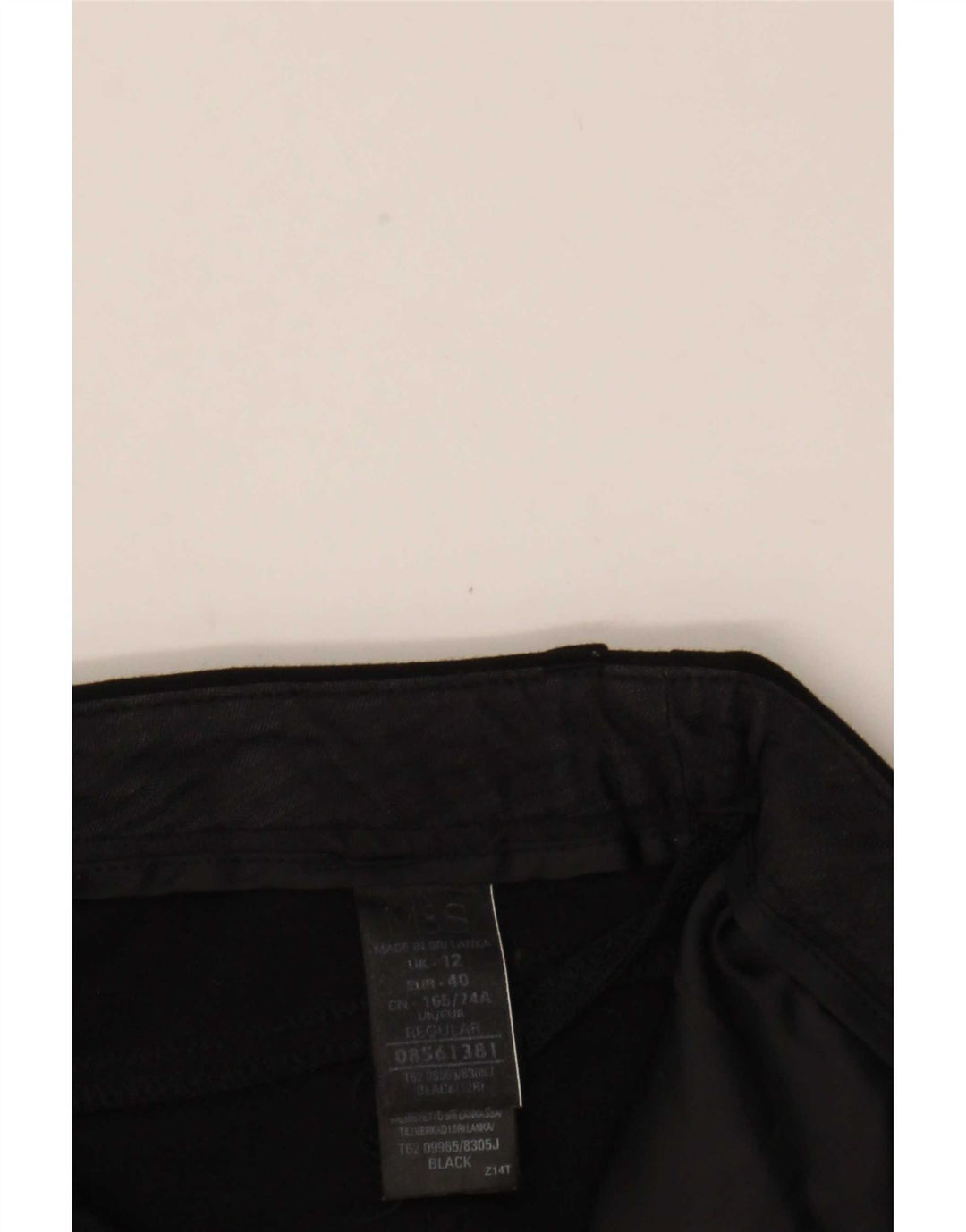 Marks & Spencer Dame Slim Casual Bukser UK 12 Medium W38 L30 Black