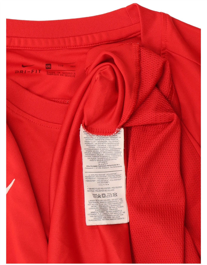 Nike herre Dri Fit T-shirt top 2XL rød polyester