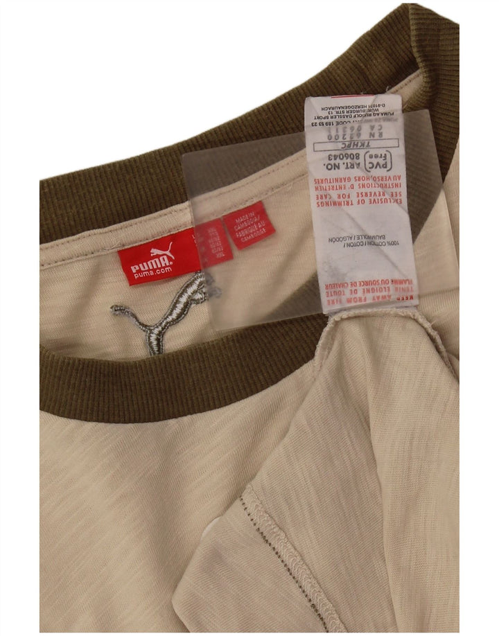 Puma Herre Grafisk T-Shirt Top 2XL Beige Bomuld