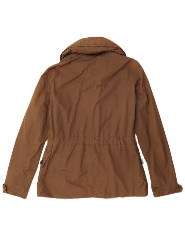 MASSIMO DUTTI Womens Hooded Utility Jacket UK 10 Small Brown Polyester