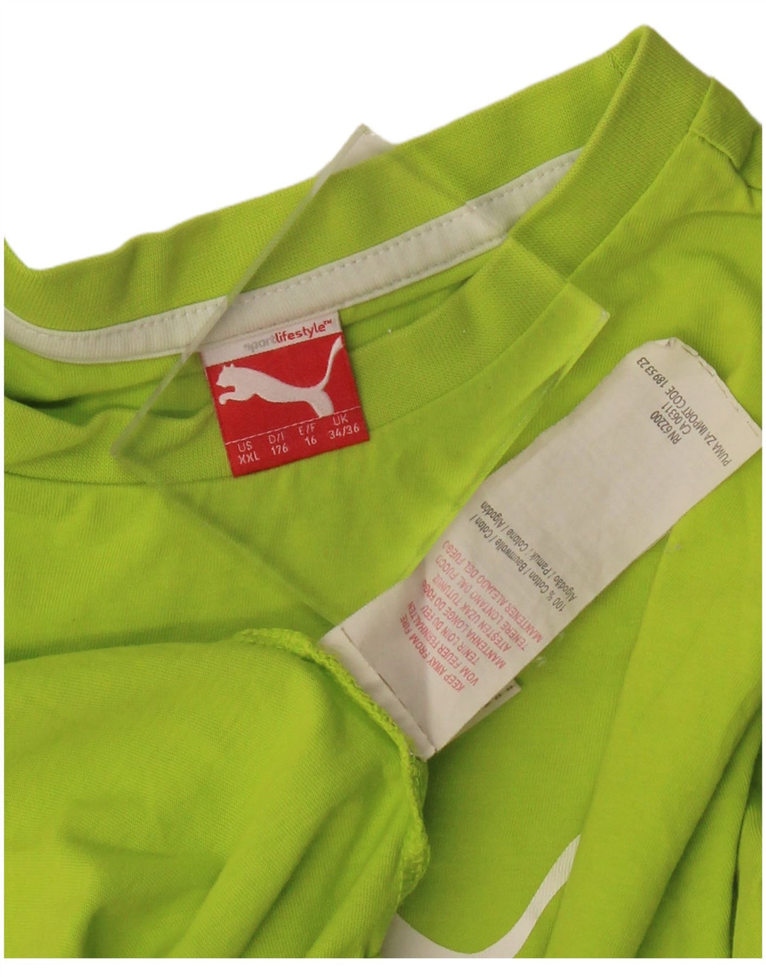 PUMA piger grafisk t-shirt top 15-16 år grøn bomuld