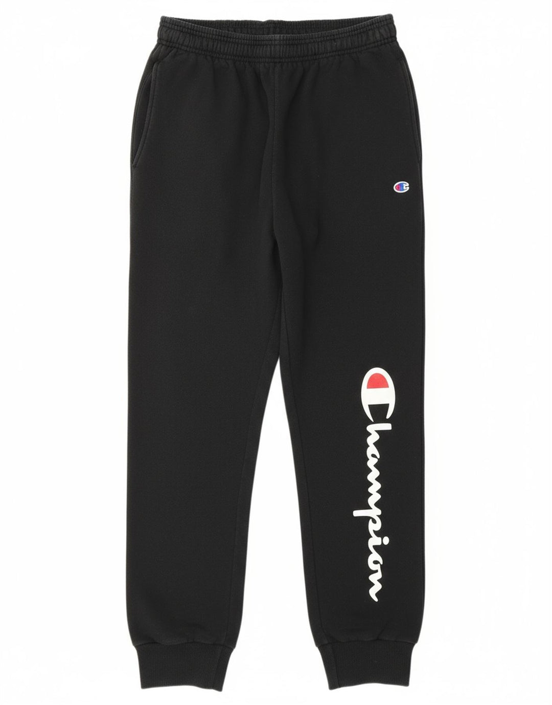 CHAMPION Womens Graphic Tracksuit Trousers Joggers UK 14 Medium  Black