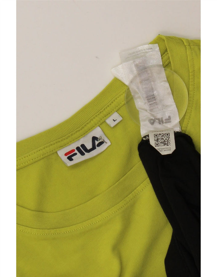 Fila Herre T-Shirt Top Stor Gul Colourblock Bomuld