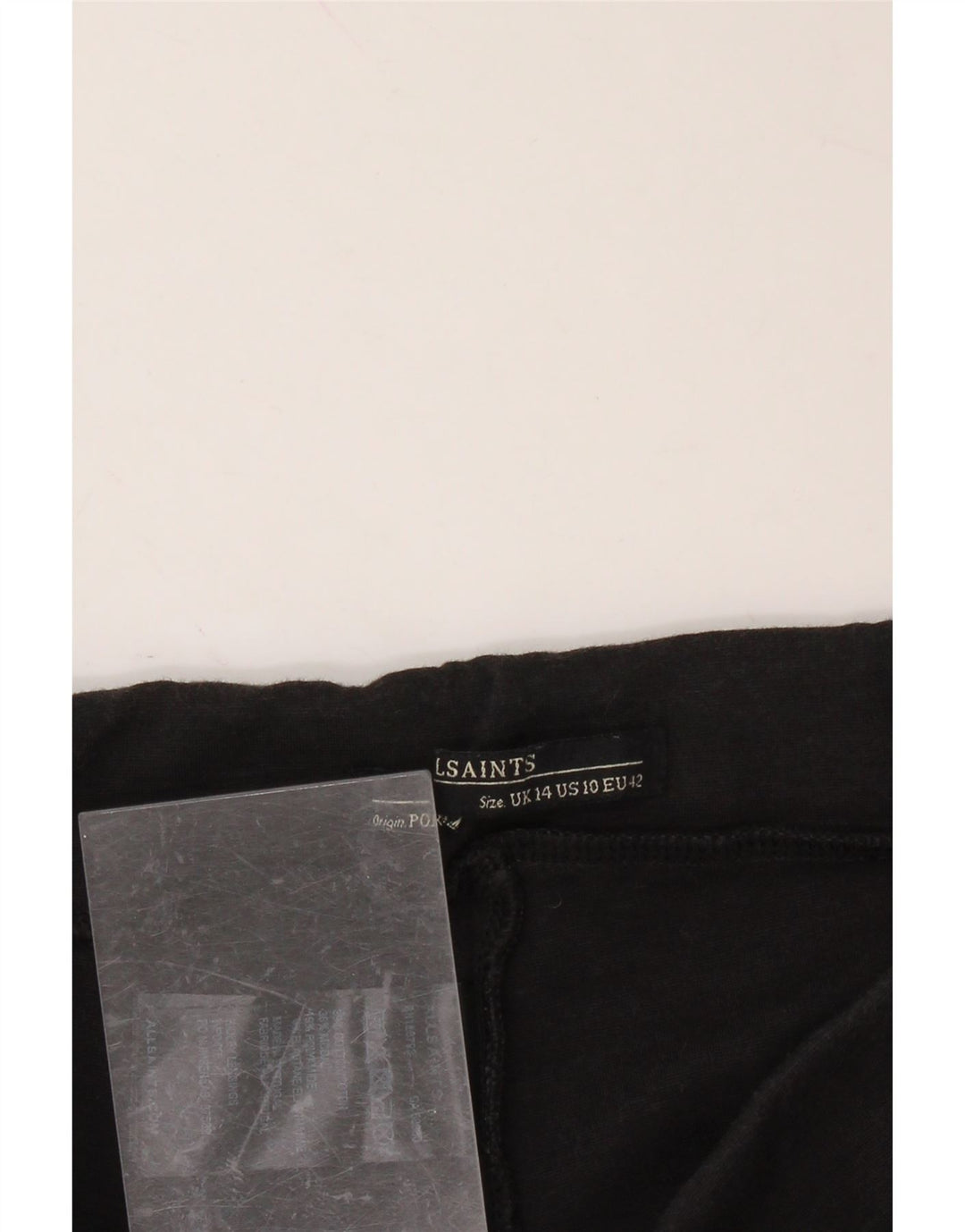 ALL SAINTS Womens Leggings UK 14 Medium  Black Cotton