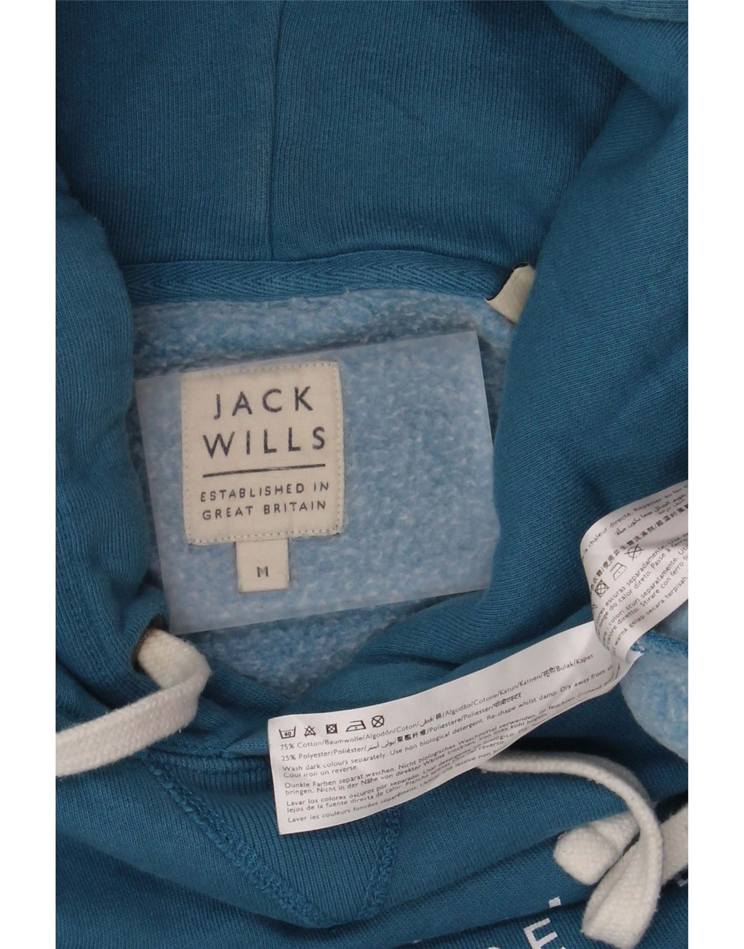 Jack Wills Grafisk hættetrøje til mænd mellemblå bomuld