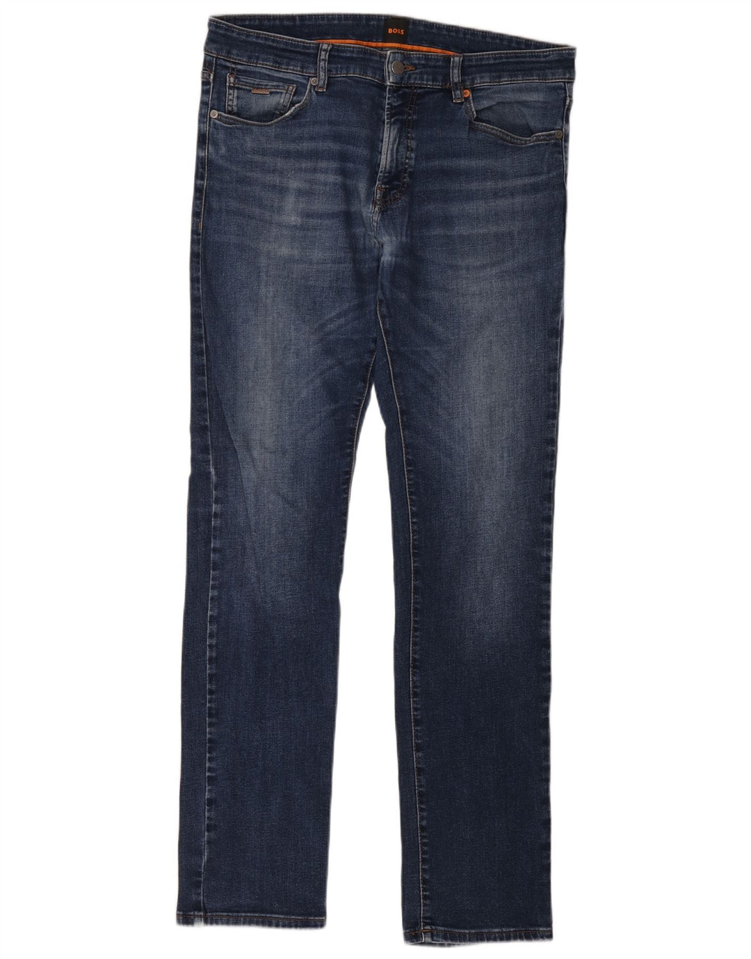 Hugo Boss Herre Slim Jeans W34 L34 Marineblå Bomuld