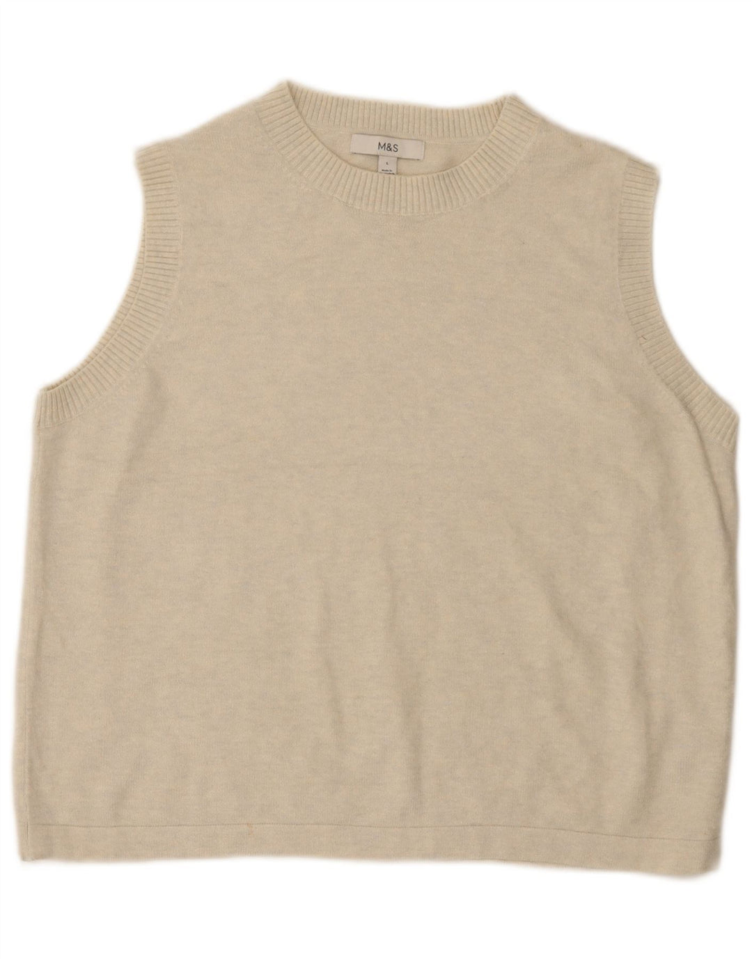 Marks & Spencer Dame Vest Tank Top UK 16 Large Off White Flecked