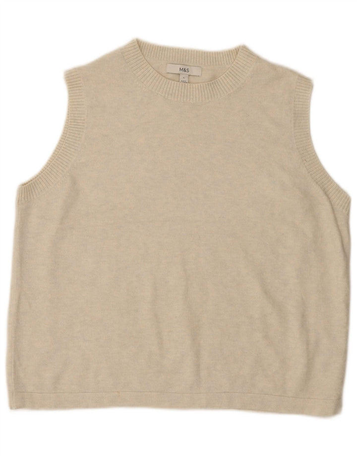 Marks & Spencer Dame Vest Tank Top UK 16 Large Off White Flecked
