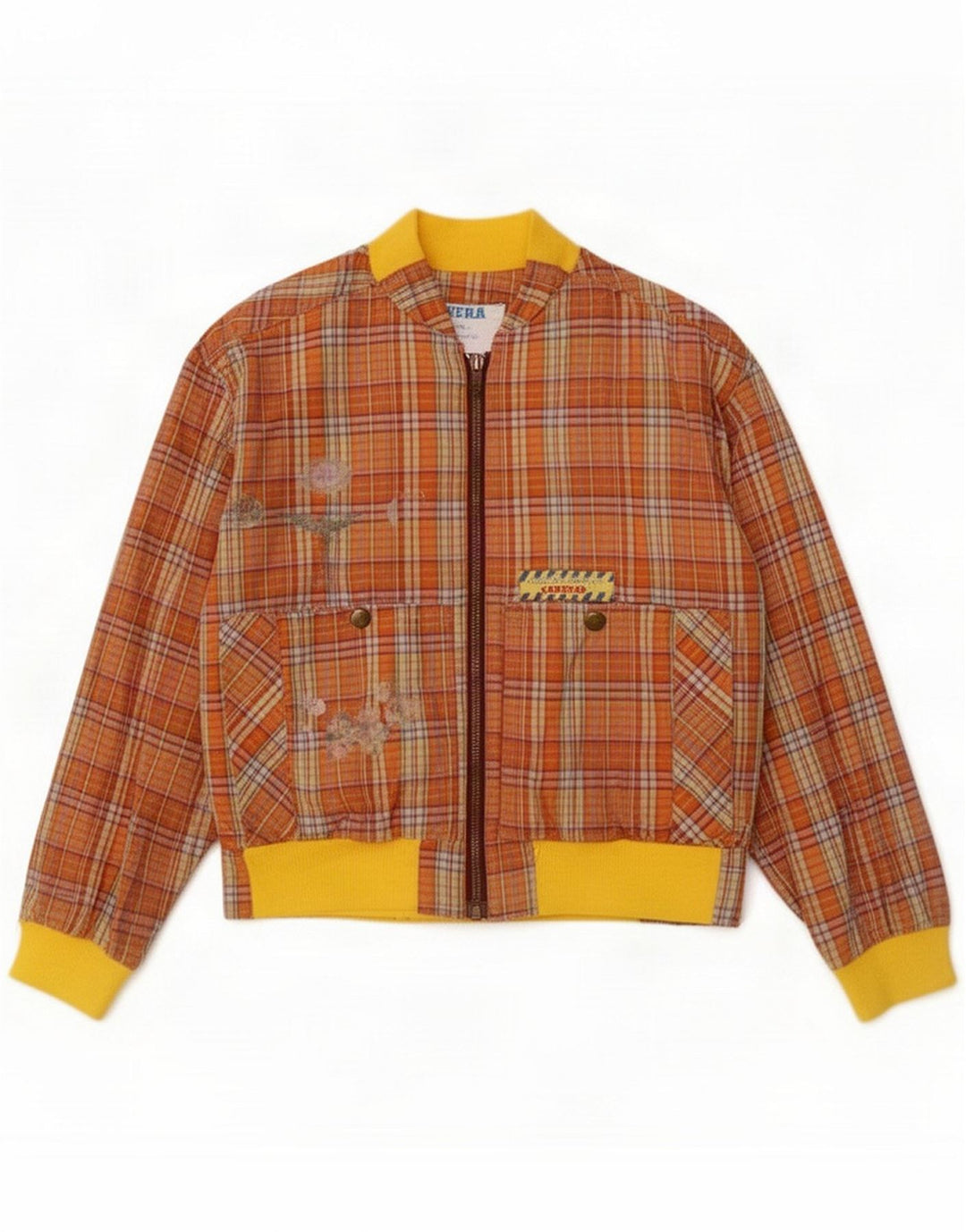 Carrera Girls Graphic Bomber Jacket 9-10 år Orange Plaid