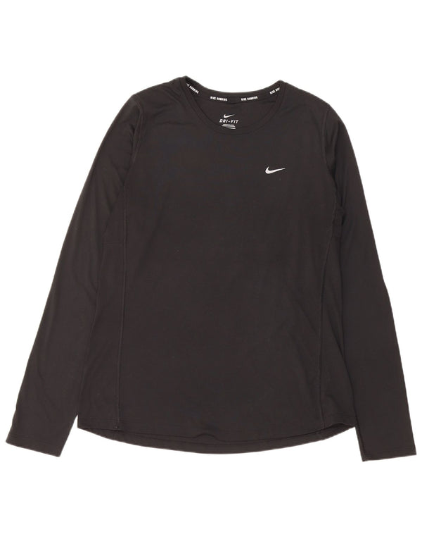 Nike Dame Dri Fit Top Langærmet UK 14 Large Sort