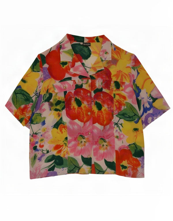 Nostalghia Dame Kortærmet Skjorte Bluse IT 55 3XL Multicolored Floral