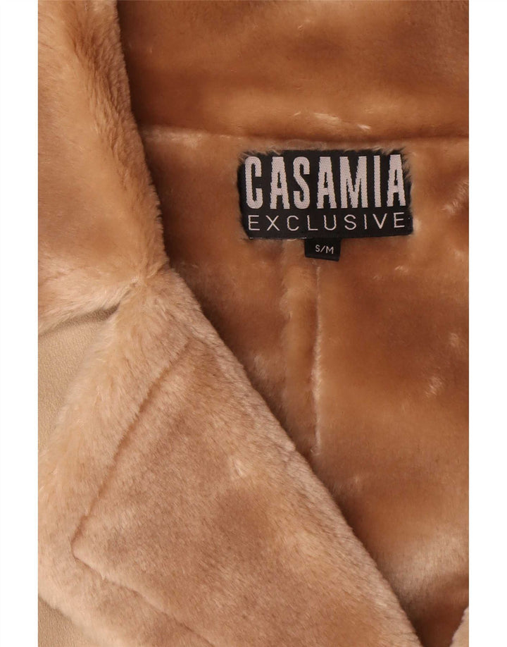 Casamia Dame Oversized Sherpa Overfrakke UK 10 Small Beige Polyester