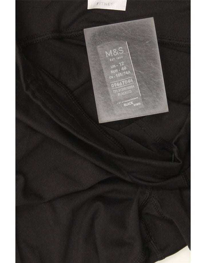 Marks & Spencer Womens Leggings UK 12 Medium Black Polyester