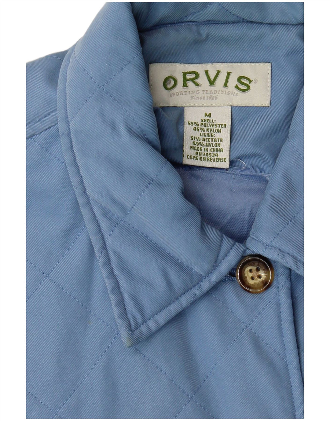 Orvis Quiltet jakke til kvinder UK 14 Medium Blue Polyester