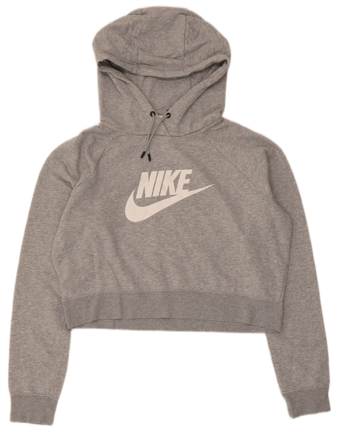 Nike Womens Graphic Crop Sweatshirt Jumper UK 16 Large Grey Bomuld