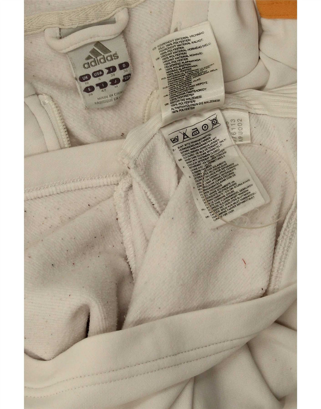 Adidas Dame Hættetrøje UK 10 Small White Polyester