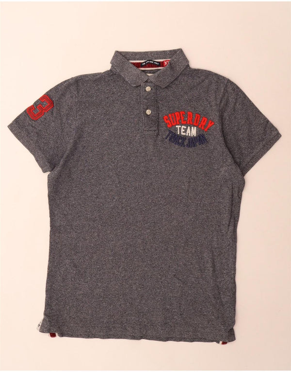 Superdry grafisk poloshirt til mænd 2XL marineblå bomuld