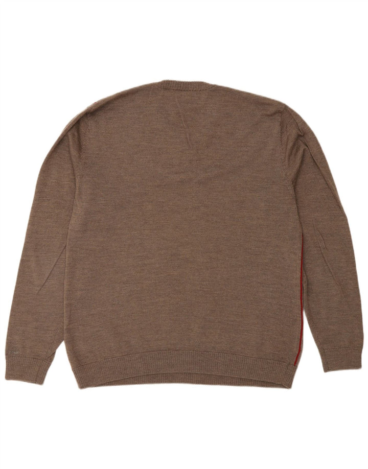 Gap Herre V-hals sweater Stor gråstribet Merinould