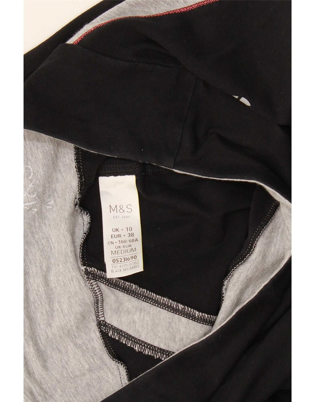 Marks & Spencer Træningsdragtsbukser til kvinder UK 10 Small Black Colourblock